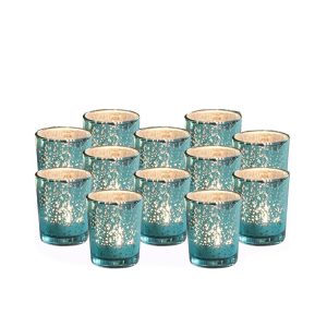 Dining Table Mercury Blue Glass Small hurricane Candle Holder In Bulk Birthday Party Home Decoration