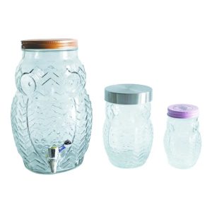 Owl Shape Drinking Glass Water Dispenser Juice Beverage Jar