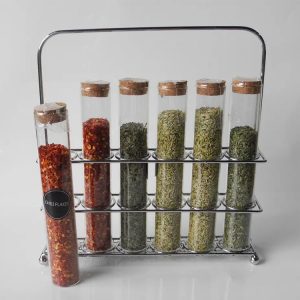 Glass test tube with cork stopper clear flat mini glass bottles jars for lab, party favors candy spices beads 1