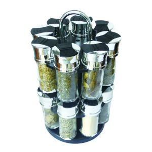2021 Best Selling Wholesale Portable Glass Spice&Herb Jar Double Spinner Rack Set For Kitchen Storage 1