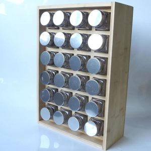 24 jar Luxury Spice Drawer Organizer for Kitchen - Bamboo Spice Rack Organizer for Drawer 1