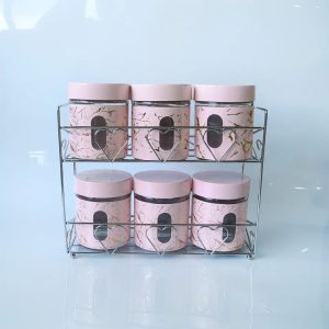 6 Pcs Set Glass Canisters Sets For The Kitchen Storage Food Candy 1
