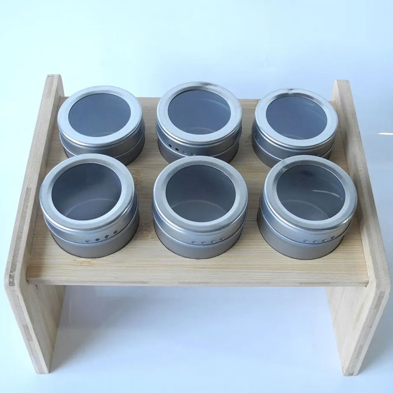 Spice Tin Box Tin Containers With Spice Rack Organizer For Kitchen Drawer Cabinet And Countertop Organic Bamboo Stand
