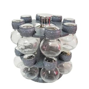 Hot Sale Home Kitchen Use Tableware Clear Glass Spice Salt Pepper Jars With Hole Lid In Plastic 1