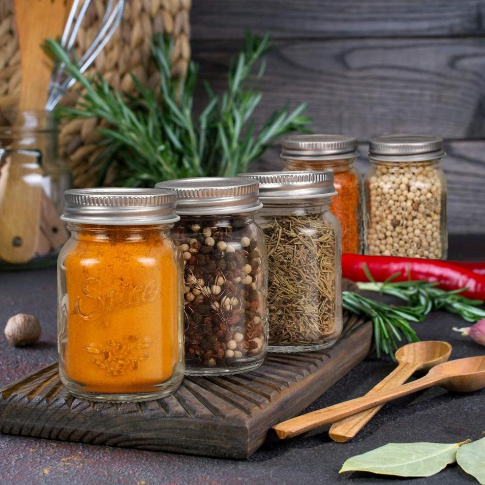 glass spice jars with metal lid