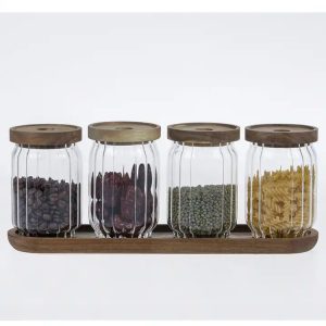 4 sets Hermetic Glass Storage Jars Set 1