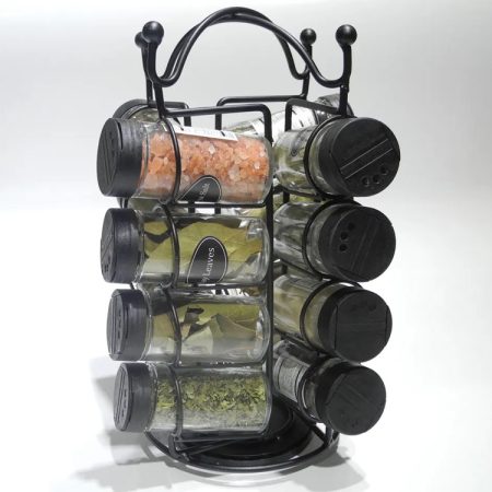 Square Glass Jars with Adjustable Pour Holes Lid Kitchen Rotating Spice Rack Organizer For Cabinet 1 Square Glass Jars with Adjustable Pour Holes Lid Kitchen Rotating Spice Rack Organizer For Cabinet 1