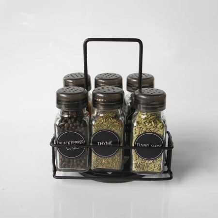 black Revolving Spice Rack Set with 4 Spice Jars glass salt pepper shakers set 2 black Revolving Spice Rack Set with 4 Spice Jars glass salt pepper shakers set 2